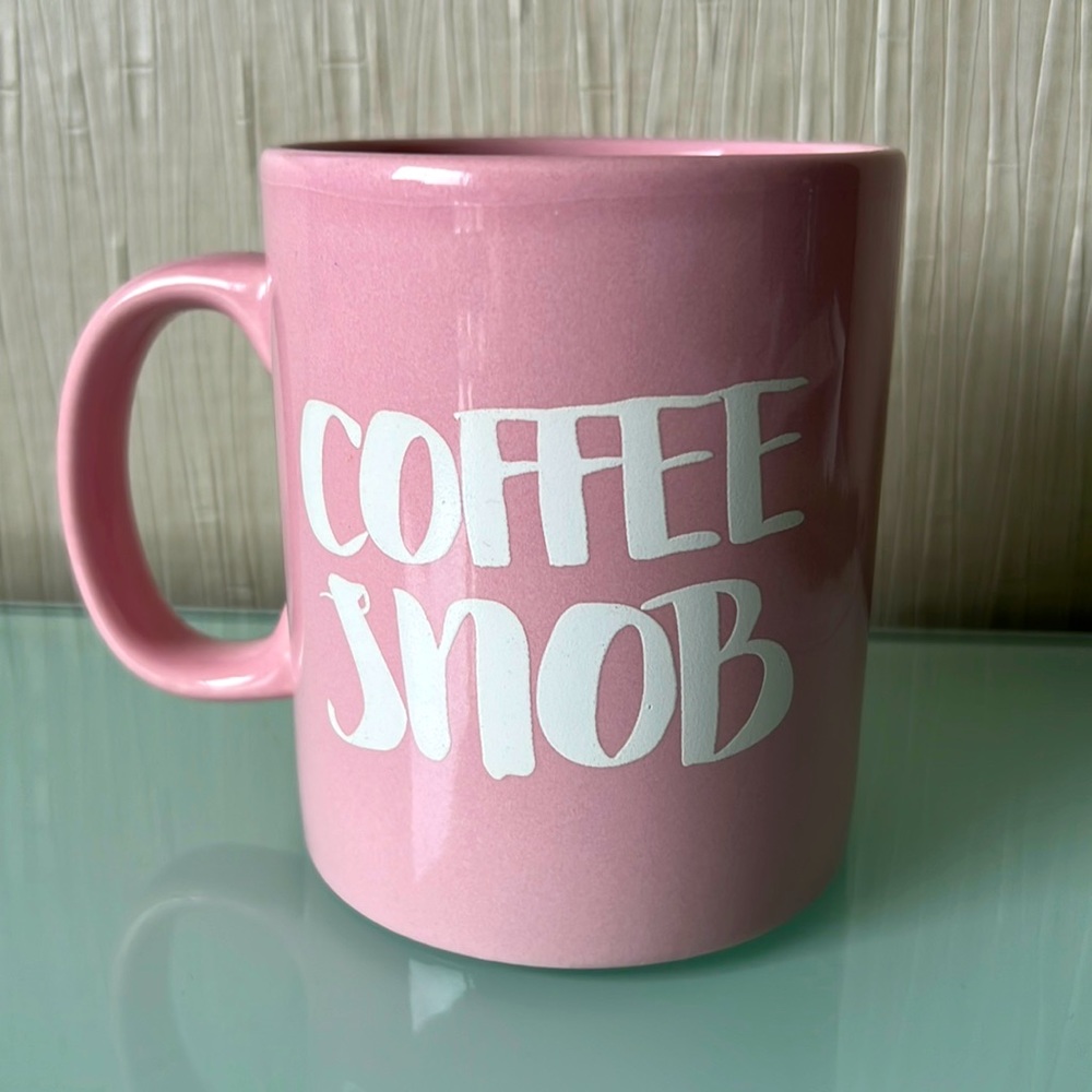 🎁4/$25 - COFFEE SNOB pink mug - like NEW